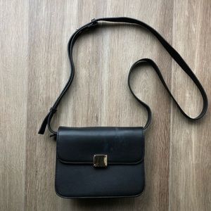 Vegan Leather Shoulder Bag Black